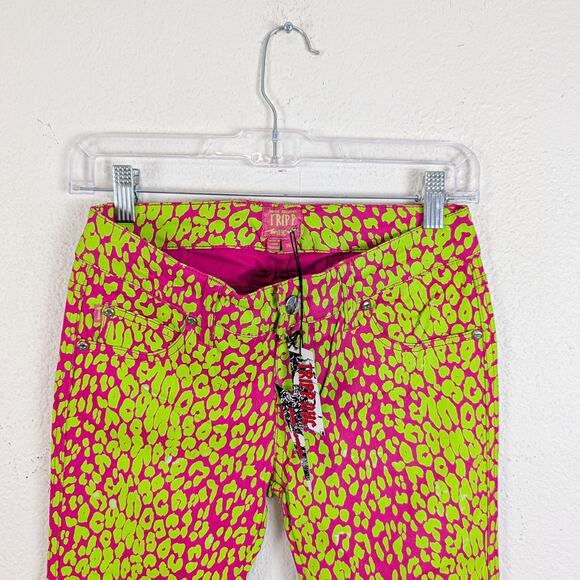 TRIPP NYC Neon Leopard Print Skinny Jeans size 25 - Picture 9 of 12